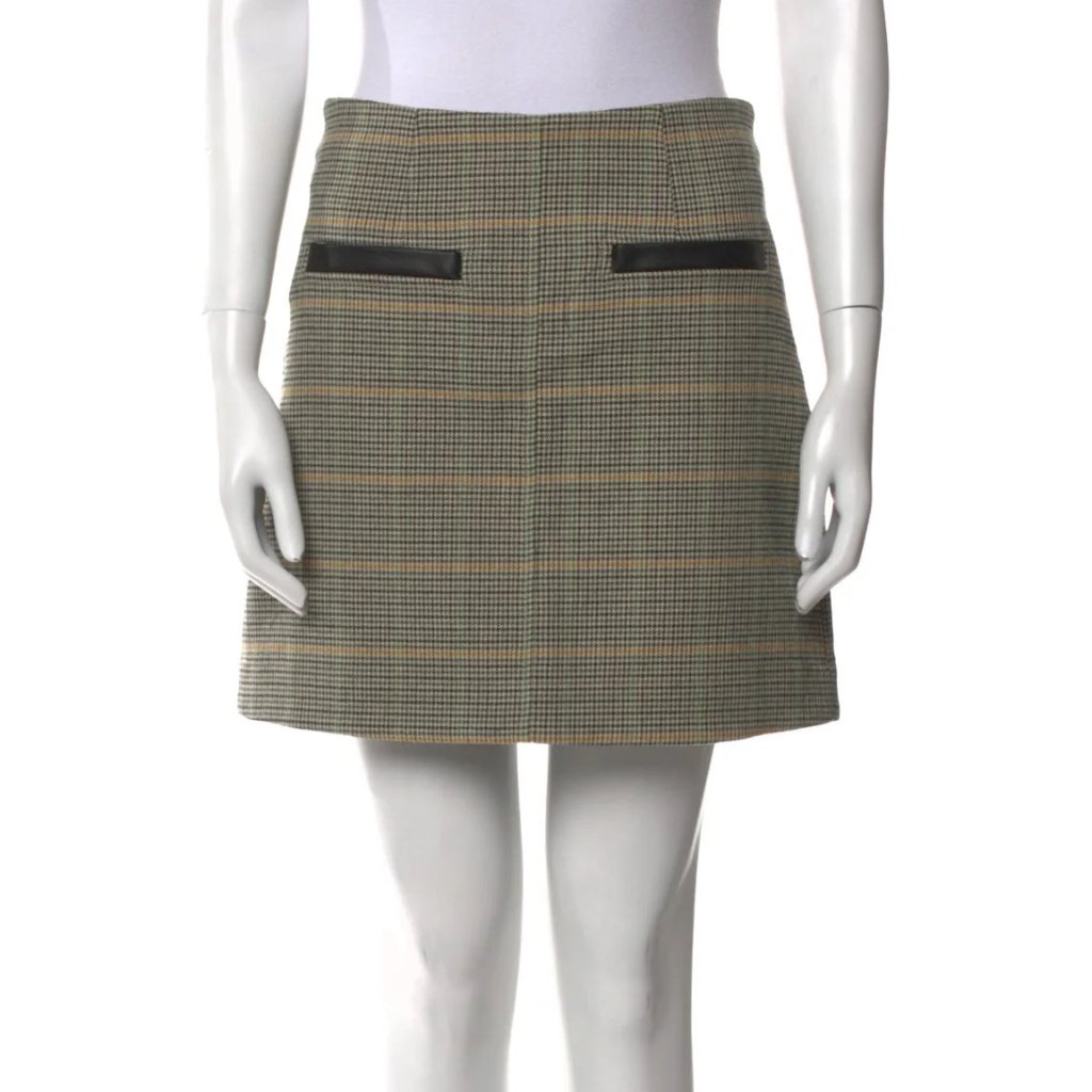 A.L.C. Houndstooth Print Mini Skirt, Size: 00